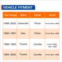 PAROD 518507 Set of 2 Front Wheel Hub Bearing Assembly Compatible with 1993-2002 Toyota Corolla, 1998-2002 Chevy Prizm, 1993-1997 Geo Prizm Non-ABS