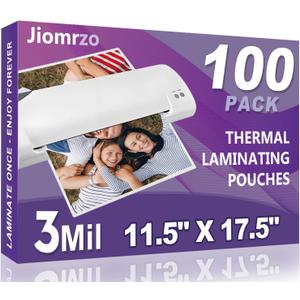 Laminating Sheets, 100 Pack Laminating Pouches Holds 11 x 17 Inch Sheets, 3 Mil Laminate Sheets 11.5 x 17.5 Inch for Laminator, Clear Thermal Laminating Pouches with Round Corner (100)