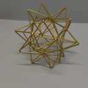 Metal Geometric Table Top Decor, 3D Metal Geometric Sculpture, Gold Abstract Sculpture for Home Decor, Table Art Decorations for Home, Living Room, Office, Bedroom
