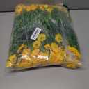 Artificial Flowers for Outdoors Fake Flowers Plants for Spring Summer Decor, 12 Bundles Silk Morning Glory with Eucalyptus Look Real UV Resistant Yellow Faux Flowers for Outside Planters Yard Patio