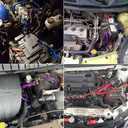 5 Point Car Universal Earth Ground Cables Grounding Wire System Kit High Performance Improve Power for Car Truck, Purple