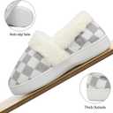 UBFEN Womens Fuzzy House Slippers Warm Bedroom Shoes with Faux Fur Lining Non Slip Memory Foam Slippers for ladies Indoor and Outdoor (7-8, Y-grey/Closed Back)