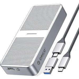 ORICO Upgraded M.2 NVMe SSD Enclosure 40Gbps PCIe3.0x4 USB C Adapter, Aluminum NVMe PCIe 2280 M-Key(B+M Key) External Solid State Drive Case, Support Thunderbolt 3/4 USB3.2/3.1/3.0/Type C-M224-Silver