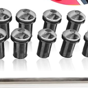 UGSHY 11 PCS Motorcycle Windshield Bolts Screws Kit, 5MM Durable Matal Vehicle Screw Fasteners Accessories with Installation Tool, Universal Waterproof Windshield Screws Replacement (Silver)