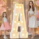 Pooqla 4 FT Marquee Light Up Letters, Marquee Letters 4 Feet Tall, Giant Mosaic Light Up Letter Sign for Birthday Party Baby Shower Homecoming Wedding Decorations, Big Letter A