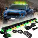 42inch 206 LED Rooftop Emergency Strobe Light Bar Flashing Safety Lights w/Controller Traffic Advisor Warning Hazard Light for Trucks Vehicles Construction Tow Pickup Snowplow Amber Green