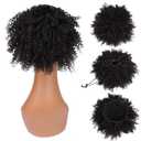 Afro Puff Ponytail Drawstring Synthetic Short Kinky Curly Pineapple Ponytail Donut Chignon Hairpieces Wig 115g Wrap Updo Hair Extensions With Two Clips 1B (12 Inch (Pack of 1))