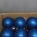 Poen 12 Pcs 6 Inch St. Patrick's Day Tree Ornament St. Patrick's Day Hanging Ball Ornament Glitter Large Ball Tree Decorations with Hanging Loop for Party Decor (Dark Blue)