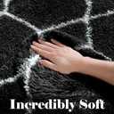 ONASAR Area Rugs for Bedroom Living Room, Fluffy 4x6 Black and White Rug, Geometric Shaggy Plush Bedside Indoor Floor Carpet for Nursery Kids Teens Girls Boys Dorm Home Office Decor