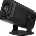 Mini Projector, V1 Portable Projector, Native 1920*1080P Support 4K Parse with Dual-Band WIFI6 5G Wireless 5.0 Bluetooth Android 13, 600ANSI, 270 Rotatable, Auto Keystone Correction Video Projector