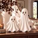 RattanView 2 Pcs Halloween Terracotta Ghost Large Figurines Decor