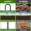 AAGUT Rebar Stakes 36 Inch J Hook Heavy Duty 10 Pack, 1/2 Inch Extra Long Tent Stakes with Chisel Point End, Black Coated Metal Ground Anchors for Garden, Chain Link Fence, Greenhouse, Sculpture