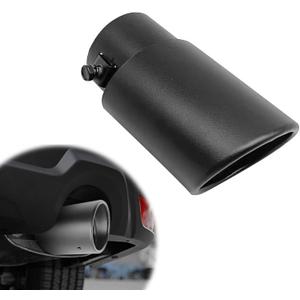 Car Exhaust Throat Tail Pipe Stainless Steel - Chrome-Plated Exhaust Tips, Universal Fit Pipe Diameter 2.5" to 3.3" Fit for Most Cars (Black, Straight)