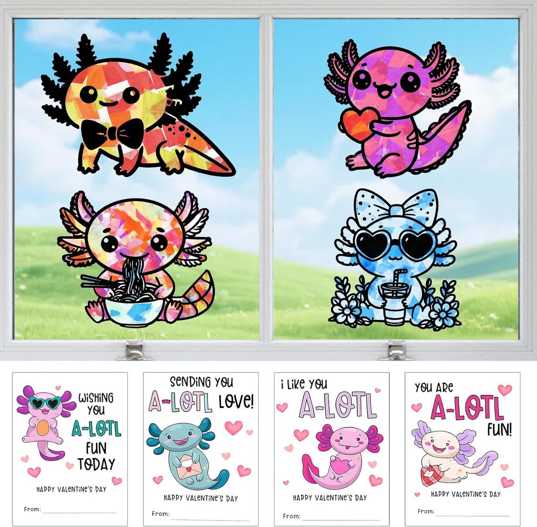 2 x Valentines Day Gifts for Kids - 24 Pack Valentine's Day Craft Kits for Kids with Valentine Cards for Boys Girls Toddlers Friends Classroom School Exchange Party Favors