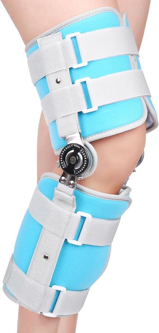 Kids Hinged Knee Brace Children Toddler Knee Immobilizer with Side Stabilizers Pediatric Medical ROM Post Op Knee Brace for Knee Pain Arthritis ACL PCL MCL Meniscus Tear Injuries (Medium)