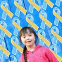 60 Pieces Down Syndrome Awareness Accessories Bulk Down Syndrome Awareness Paper Ribbons Social Event Supplies for Donation Support Care Decorations Men Women, 4 x 7 Inches