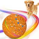 Sankell Interactive Dog Ball Toy - Smart Moving Bouncing Dog Ball with RGB Lights, E-TPU Material, 3 Play Modes Automatic Rolling Dogs Toy for Small Medium Dogs Keep Them Busy(Orange)