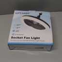 Socket Fan Light with Remote Control, 3 Colors 3000K-6500K Dimmable LED Light Bulb Fan Screw in Ceiling Fan for Bedroom, Kitchen, Storage Room, Closet, Wireless Small Ceiling Fans with Lights - White