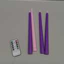 Abkshine Set of 4 Battery Operated Flameless Taper Candles for Advent Wreath - 3 Purple, 1 Pink - Flickering Candles for Home, Church, School Decor