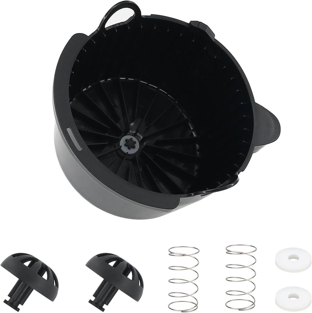 185774-000-000 Brew Basket with 2PCS Bottom Spring Loaded Stopper Kits Replacement for Mr Coffee Maker Replace Parts 112435-000-000, 112435000000, 112435 000 000