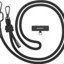 MAGEASY Universal Cell Phone Lanyard  AntiTheft Thick Rope Crossbody Phone Strap for iPhone 17 Pro Max & Most Smartphones, for Men & Women | 8.3mm Black