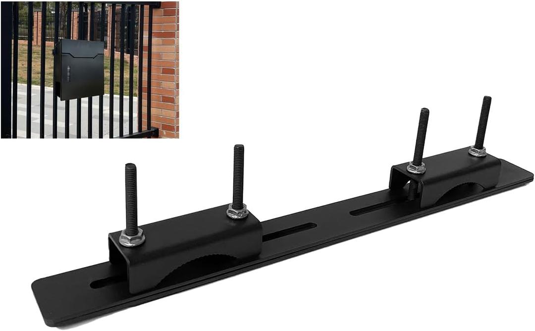 Mailbox Mounting Bracket,Carbon Steel,Suitable for Metal Gates, Railings and Fences,Metal mounting Brackets for General use,Black