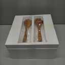 PROLEE Extra Large Glass Salad Bowl Set, Clear Salad Bowl with Solid Wood Base Servers, Elegance Salad Serving Bowls for Kitchen Utensils and Party