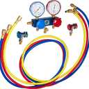 Robinair (49134A) R134 Aluminum Manifold, Hose Set and Service Couplers,MultiColor