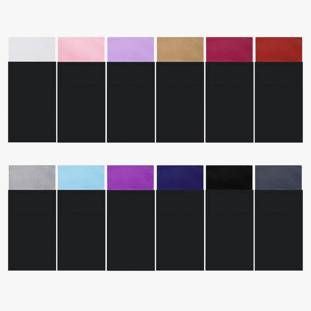 Xuhal 12 Pcs Men's Flat Prefolded Pocket Square Masculine Polyester Suit Rectangular Pocket Square Handkerchief on Card, 12 Colors