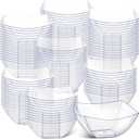 Sliner 100 Pcs Square Plastic Bowls 8 oz Plastic Serving Bowls Disposable Chip Containers for Parties Snack Fruit Candy Containers for Candy Buffet Salad Bar Buffet Party Supplies(Clear)