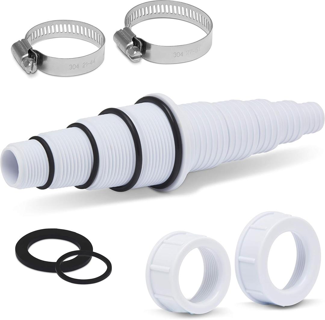 Sealproof Pool Hose Adapter, 30 Configurations, Compatible with Most Pumps, Skimmers, and Filters, White (1 Pack)