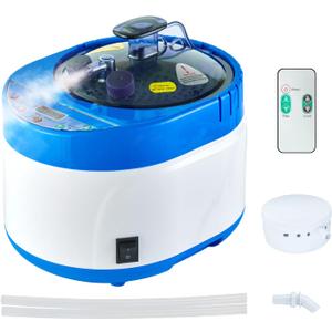 ZONEMEL Sauna Steamer Portable Pot 4 Liters, Stainless Steel Steam Generator with Remote Control, Spa Machine with Timer Display Mist Moisturizing for Body Detox, Home Spa (Blue, US Plug)
