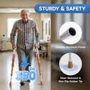 Loyoda Adjustable & Shock-Absorbing Crutch with Dual Height Adjustment, Under Arm Crutches for Adults & Kids 4'3" to 6'3"Ergonomic Handle & Durable Rubber Tip for Maximum Comfort and Support