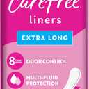 Carefree Panty Liners for Women, Extra Long, Wrapped, Unscented, 93ct | Pantiliners, Carefree, Daily Liners for Women, Light Periods and Leaks, 8-Hour Odor Control | 93ct 