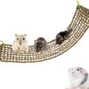 Rat Climbing Toys, 39 x 7 inch Small Animals Seagrass Mat Toy, Cat Climbing Toys, Natural Seagrass Woven Net Hammock with Hooks, Cage Accessories for Hamster Guinea Pig Parrot Parakeets Cockatiels