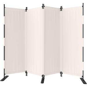 Room Divider, 4 Panel Upgraded Folding Privacy Screen, 88 Highly Secretive Separation with 3 Metal Feet, Partition Screen, Lightweight Freestanding Wall Divider Bedroom (White)