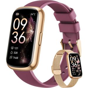 Health Fitness Tracker for Women Men: 24H Heart Rate Monitor Activity Trackers Blood Oxygen Sleep Step Calorie Tracking 5ATM Fitness Smart Watches for Woman Compatible with iPhone Android Gold-Gold (1.47)