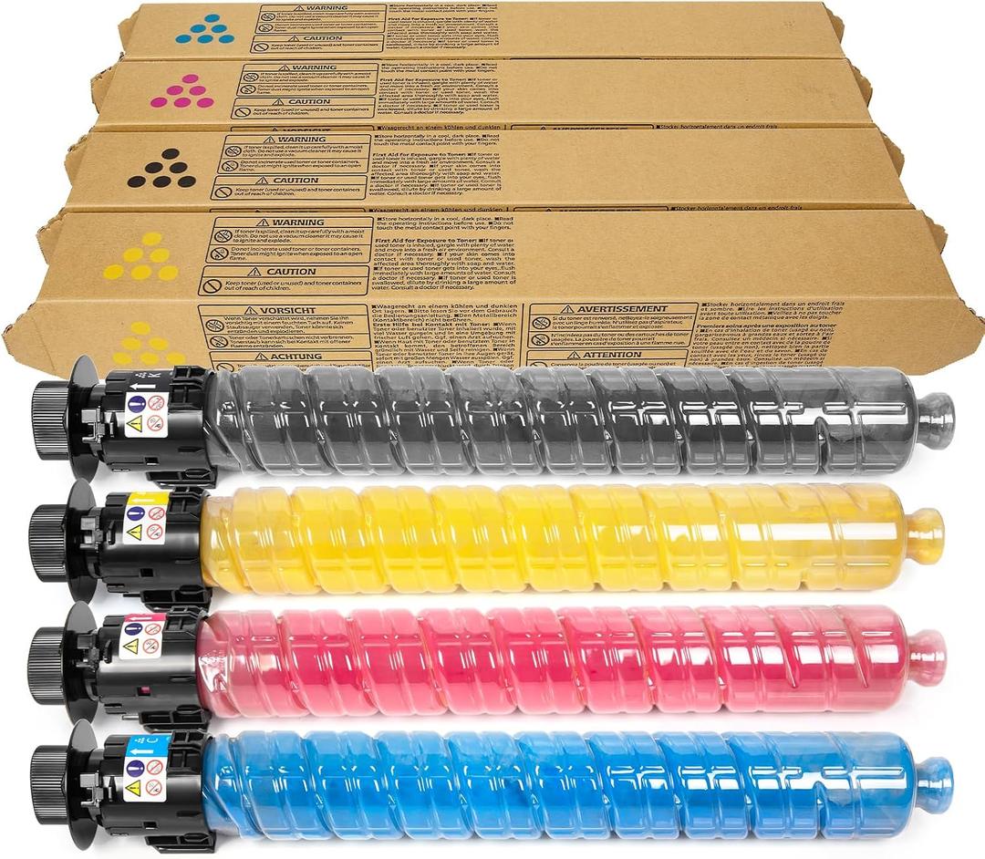 IM C2000 IM C2500 Toner Cartridge Compatible Replacement for 842307 842308 842309 842310 Toner for Use in Ricoh Savin Lanier IM C2000 IM C2500 Printer Toner (Black Cyan Magenta Yellow,4 Pack)
