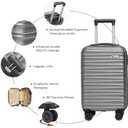 Carry on luggage 20 In suitcase with Spinner Wheels ABS & PC Hardside Luggage（Off white）