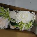 Ling's moment 2pcs Prom Wrist Corsage Artificial Flowers, Girl/Mother Corsages Wristlet Dcor for Homecoming/Wedding/Anniversary, etc. White Ivory