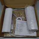 Lamp Shades Set of 2, Drum Lampshade for Table Lamps Floor Lamp, 13" Top X 13" Bottom X 10" High White Large Line Fabric Lamp Shades, Easy Assembly Replacement Lampshades