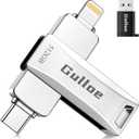 Gulloe 512GB Flash Drive Intended for iPhone, Plug and Play, No Application Required, Memory Stick Storage for Photos and Videos Backup, Compatible with iPhone iPad Android PC (Metal Silver)