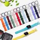 15 Pack Compatible with Apple Watch Bands 40mm 41mm 42mm 44mm 45mm 46mm Women Men, Watch Screen Protector Case&Organizer for iWatch Series 11 10 9 8 7 6 5 4 SEMultiple Sizes, Select the Right Size