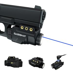 Mini 700 Lumen Pistol Light Laser Combo Weapon Light Tactical Flashlights, Magnetic USB Rechargeable with Green Beam and Strobe Mode for GL and Picatinny Rail (Black)