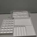 Set of 4 Stackable Jewelry Trays Organizer, Velvet Earring Organizer, Jewelry Organizer Showcase Display Drawer Organizer Storage, Earring Holder Necklace Bracelet Ring Accessary Organizers White