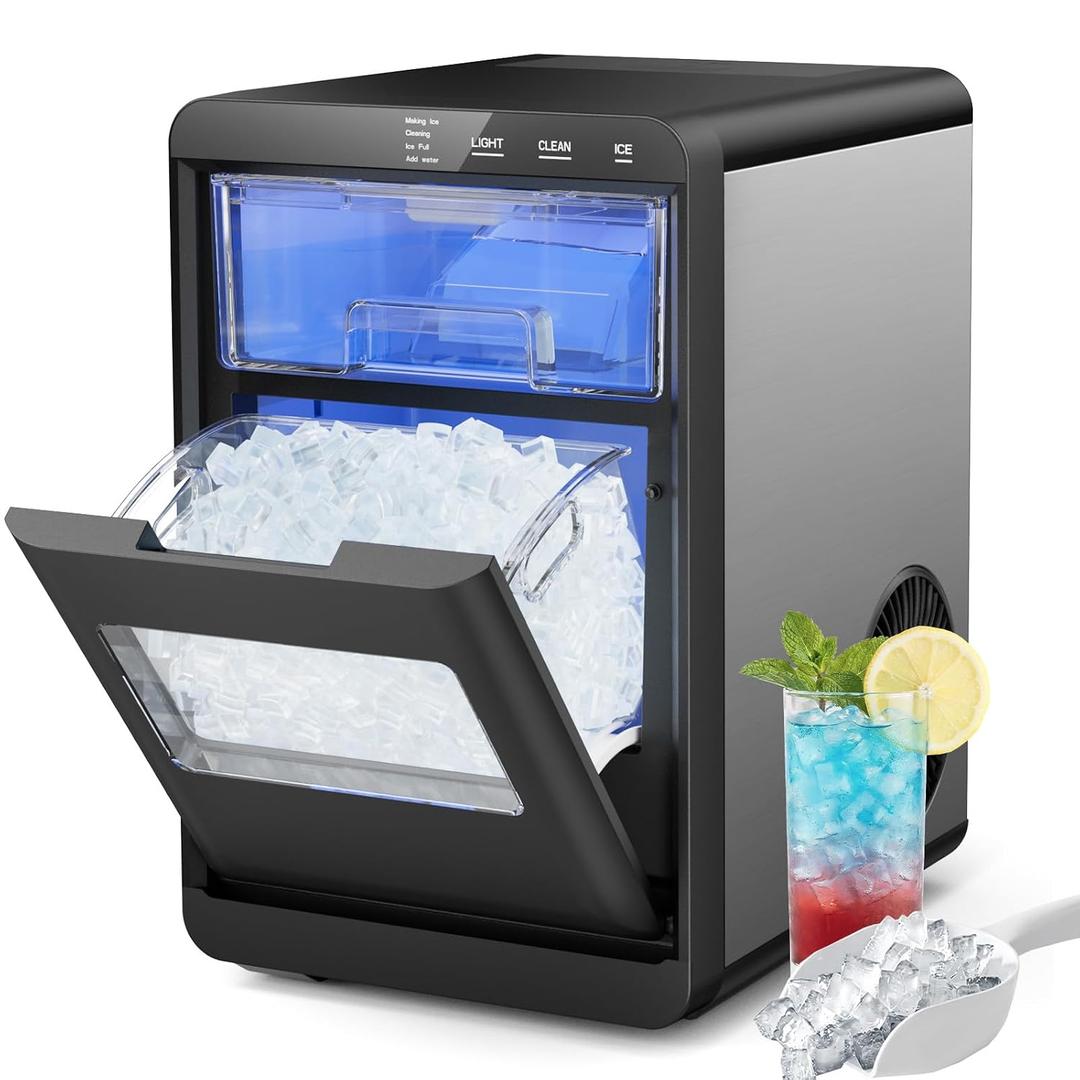 Nugget Ice Maker Countertop, 44lbs/24h Nugget Ice Machine, Soft Ice Ready in 5-10Mins Pellet Ice Maker, Self-Cleaning Sonic Ice Maker for Home, Kitchen, Office, Party, 
Product Dimensions	13.58"D x 9.45"W x 14.8"H
Capacity	2.7 pounds