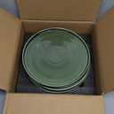 vicrays Ceramic Dinner Plates Set - Porcelain 10 Inch Flat Steak Pasta Pizza Plate Home Party Restaurant Plate Scratch Resistant Microwave Oven and Dishwasher Safe Set of 6 Green