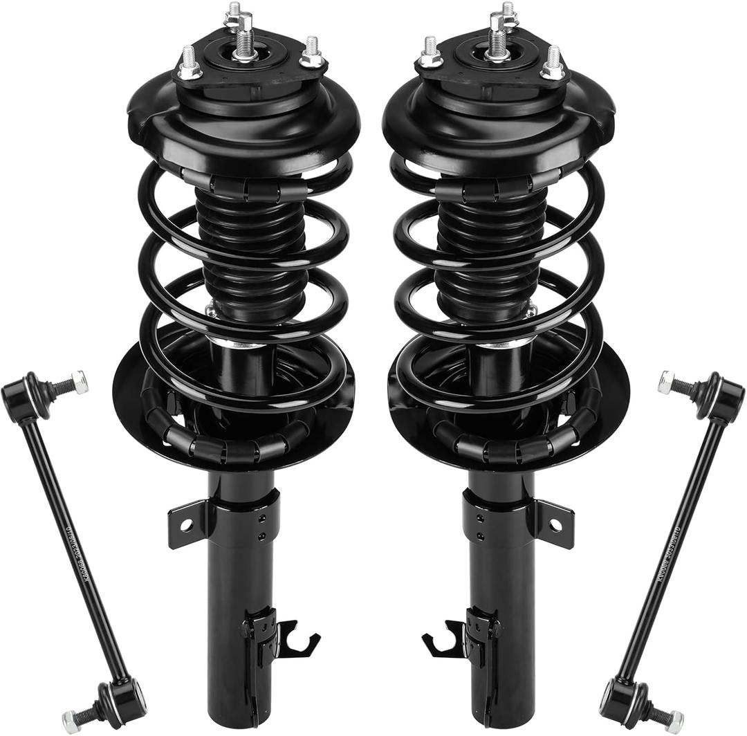 Front Struts Assembly & Sway Bar Links for 2006-2011 Ford Focus 2L, Shock Absorber w/Coil Spring Replace 172257 172258 4PCS