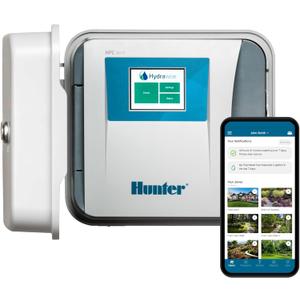 Hunter Hydrawise HPC400 Smart WiFi Irrigation Controller for Lawns and Gardens, 4 Zone, Expandable to 32 Zones, Weather Based, App Controlled Sprinkler System