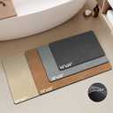 TYUU Bath Mat, Bathroom Rugs Non Slip Washable Thin Absorbent Quick Dry Bath Mat Fits Under Door Bathroom Floor Mat Perfect for Bath, Shower, or Sink 24"x36" Dark Grey